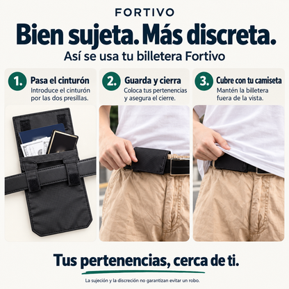 Cómo sujetar Fortivo al cinturón y cubrirla con la camiseta